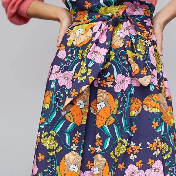 Corey Lynn Calter Vibrant Floral A-Line Skirt - Picture 2 of 5